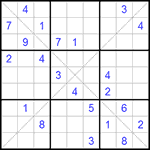 Судоку Х 9х9 #82 трудный