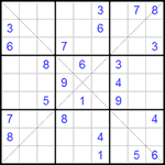 Судоку Х 9х9 #83 трудный