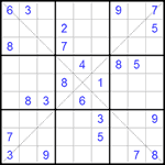Судоку Х 9х9 #84 трудный