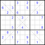 Судоку Х 9х9 #77 очень трудный