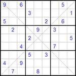 Судоку Х 9х9 #78 очень трудный