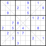 Судоку Х 9х9 #80 очень трудный