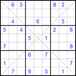 Судоку Х 9х9 #81 очень трудный