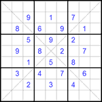 Судоку Х 9х9 #82 очень трудный