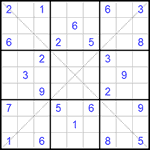 Судоку Х 9х9 #83 очень трудный