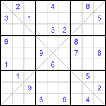 Судоку Х 9х9 #84 очень трудный