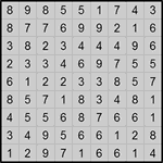 Хитори 9х9 #3 очень трудный