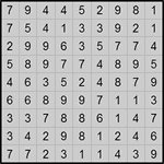 Хитори 9х9 #4 очень трудный