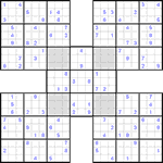 Самурай судоку #23 трудный