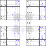 Самурай судоку #25 трудный