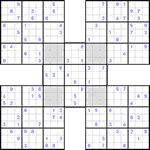 Самурай судоку #22 очень трудный