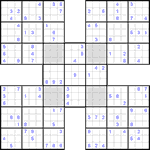 Самурай судоку #25 очень трудный