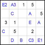 Квадрат Эйлера 5х5 #2 легкий Квадрат Эйлера 5х5 #2 легкий