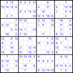 Судоку 16х16 #22 легкий Судоку 16х16 #22 легкий