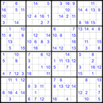 Судоку 16х16 #23 легкий Судоку 16х16 #23 легкий