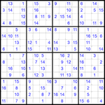 Судоку 16х16 #24 легкий Судоку 16х16 #24 легкий