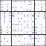Судоку 16х16 #16 средний Судоку 16х16 #16 средний