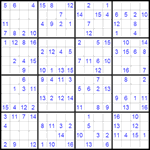 Судоку 16х16 #17 средний Судоку 16х16 #17 средний
