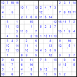 Судоку 16х16 #18 средний Судоку 16х16 #18 средний