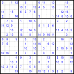 Судоку 16х16 #19 средний Судоку 16х16 #19 средний