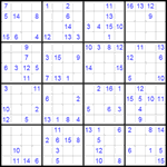 Судоку 16х16 #20 трудный