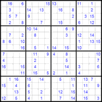 Судоку 16х16 #16 очень трудный Судоку 16х16 #16 очень трудный