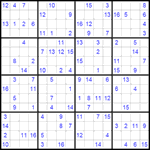Судоку 16х16 #19 очень трудный Судоку 16х16 #19 очень трудный