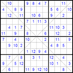 Судоку Х 12х12 #21 легкий