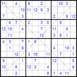 Судоку Х 12х12 #22 легкий