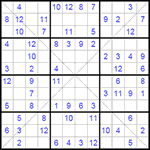 Судоку Х 12х12 #23 легкий