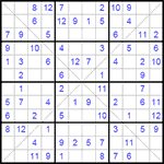 Судоку Х 12х12 #24 легкий