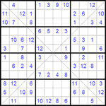 Судоку Х 12х12 #25 легкий