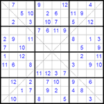 Судоку Х 12х12 #20 средний