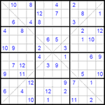 Судоку Х 12х12 #18 трудный