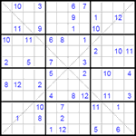 Судоку Х 12х12 #19 трудный