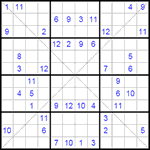 Судоку Х 12х12 #20 трудный