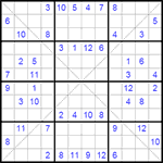 Судоку Х 12х12 #16 очень трудный