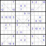 Судоку Х 12х12 #17 очень трудный