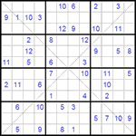 Судоку Х 12х12 #18 очень трудный