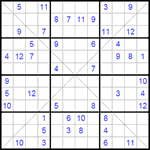 Судоку Х 12х12 #19 очень трудный