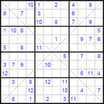 Судоку Х 12х12 #20 очень трудный