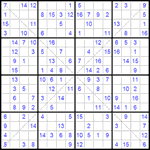 Судоку Х 16х16 #16 средний