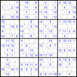 Судоку Х 16х16 #17 средний