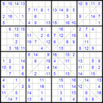 Судоку Х 16х16 #18 средний