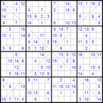 Судоку Х 16х16 #19 средний