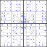 Судоку Х 16х16 #20 средний