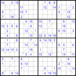 Судоку Х 16х16 #19 трудный