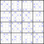 Судоку Х 16х16 #16 очень трудный