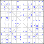 Судоку Х 16х16 #17 очень трудный