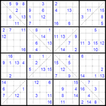 Судоку Х 16х16 #18 очень трудный